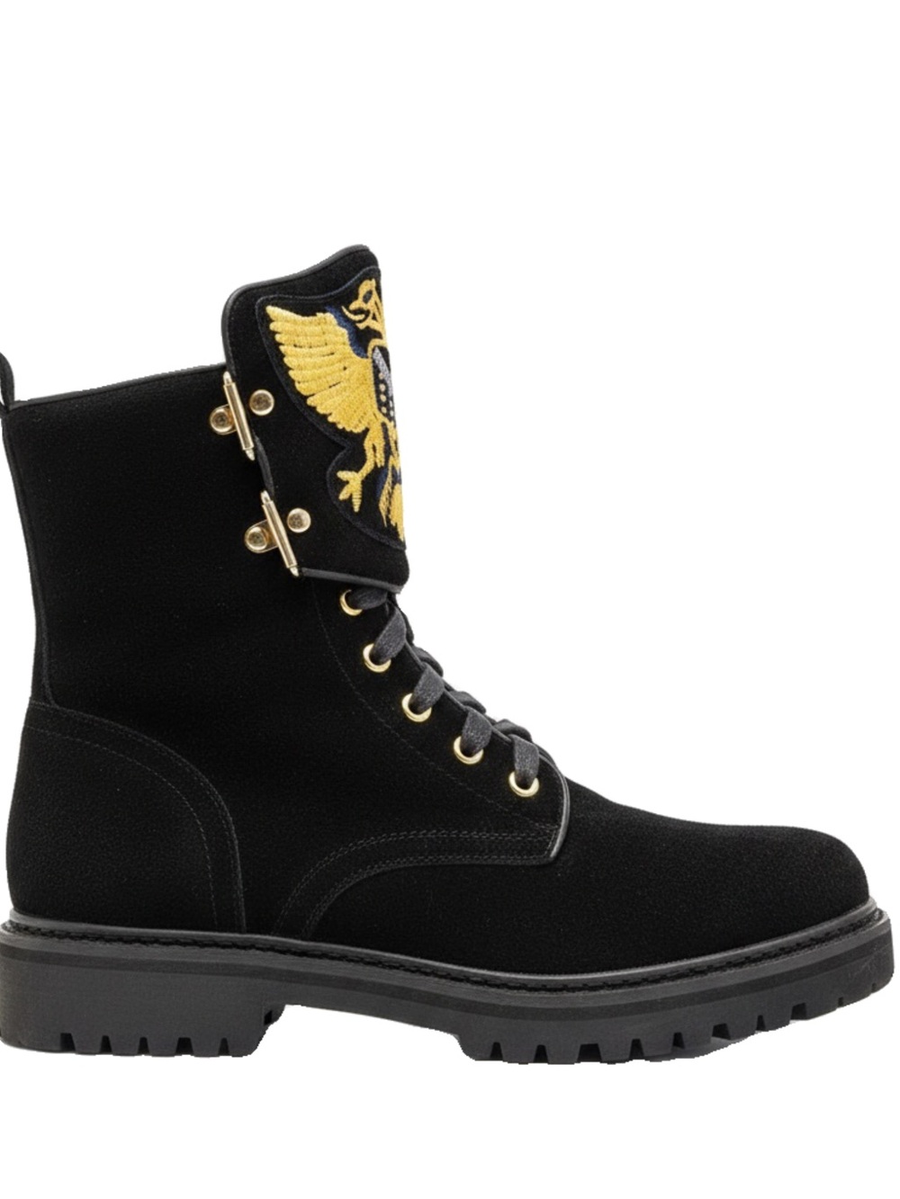 🛍️Balmain Authentic Black Suede Eagle Ranger Combat Boots - Picture 2 of 15